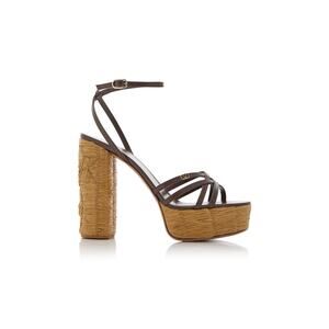Valentino Garavani 'Raflower Raffia' Platform Sandals Size 10.5